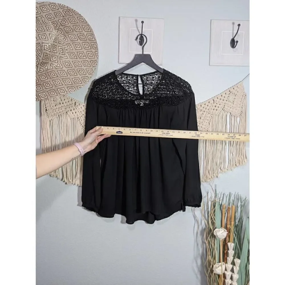 Loft Black Lace Detail Top